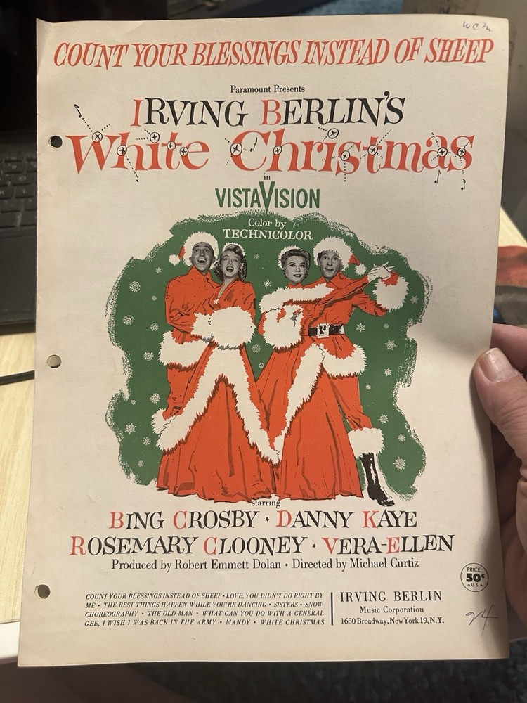 A Irving Berlin Movie Sheet Music WHITE CHRISTMAS ‘Count Your Blessings’