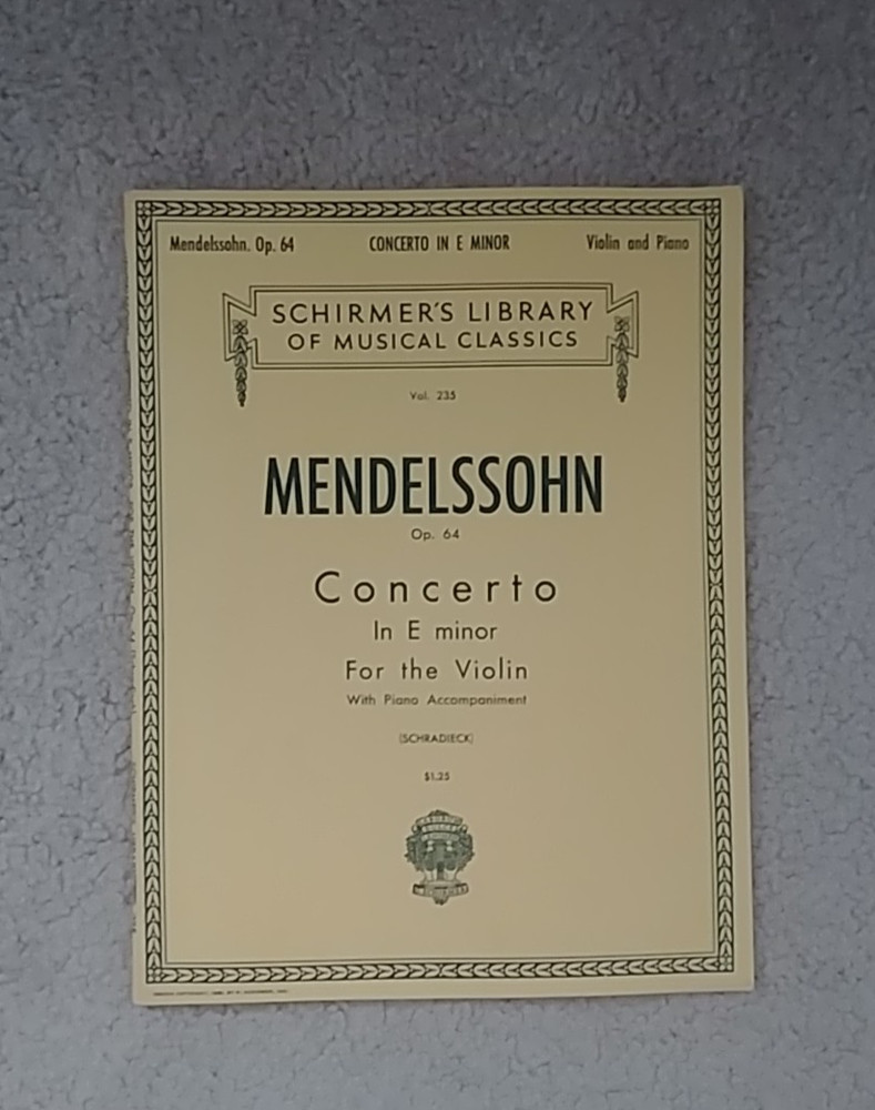 VTG Mendelssohn Concerto in E Minor Op. 64 Violin & Piano – Schirmer Sheet Music