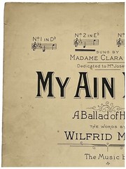 1904 Sheet Music MY AIN FOLK Laura G. Lemon Wilfrid Mills Madame Clara Butt