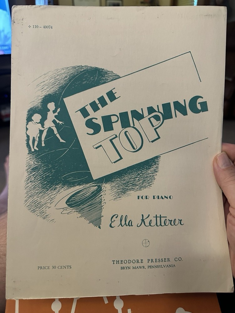 J Top Collectible Sheet Music THE SPINNING TOP by Ella Ketterer