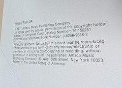 James Taylor Songbook Amsco Music Publishing Co 1971
