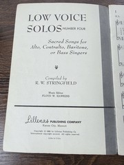 Solos Gospel Sheet Music Book Low Voice 30 Pages by Lillenas Pub 1954 Ephemera