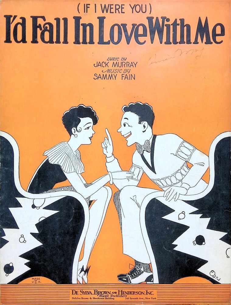 If I Were You I&rsquo;d Fall In Love With Me Sheet Music Jack Murray Sammy Fain 1929