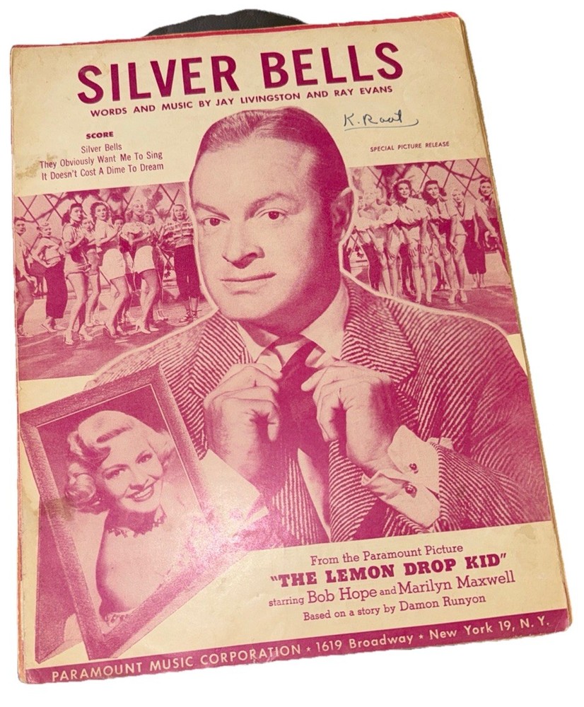Silver Bells » 1950 Sheet Music Bob Hope Marilyn Maxwell Lemon Drop Kid Vintage