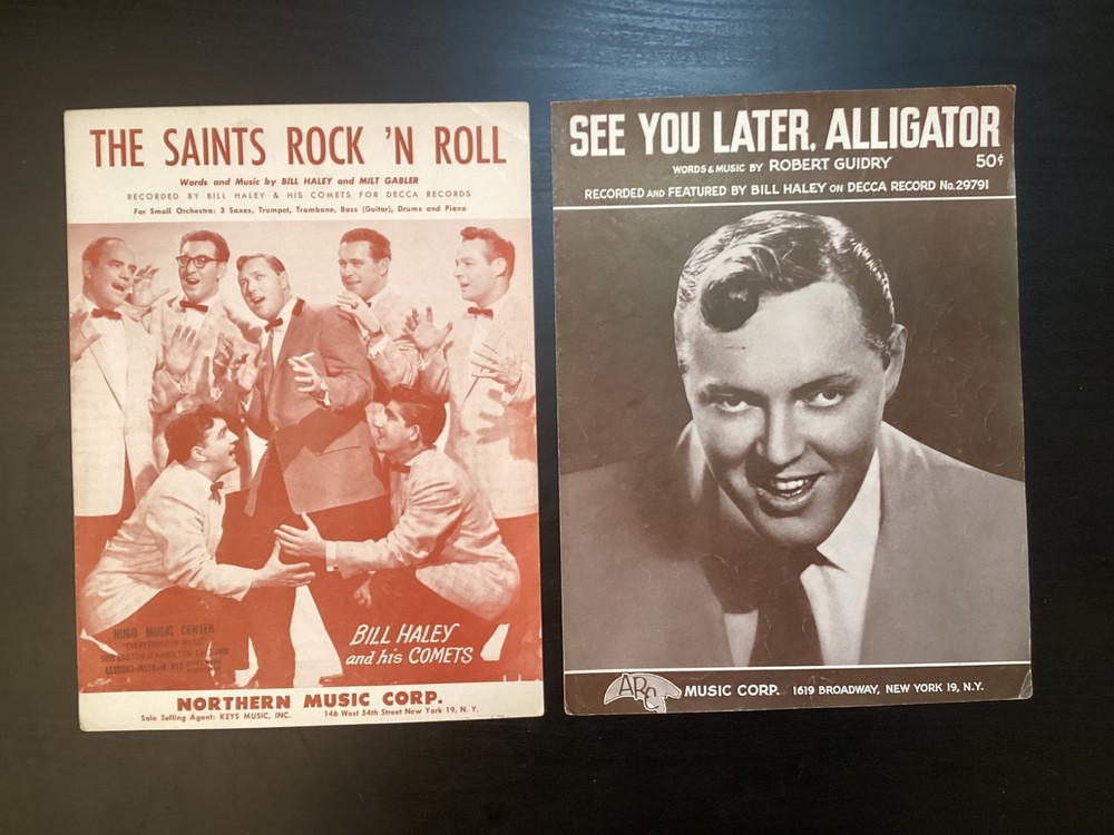 1956 Bill Haley Comet Sheet Music Saints Rock N&rsquo; Roll, See you Later Alligator