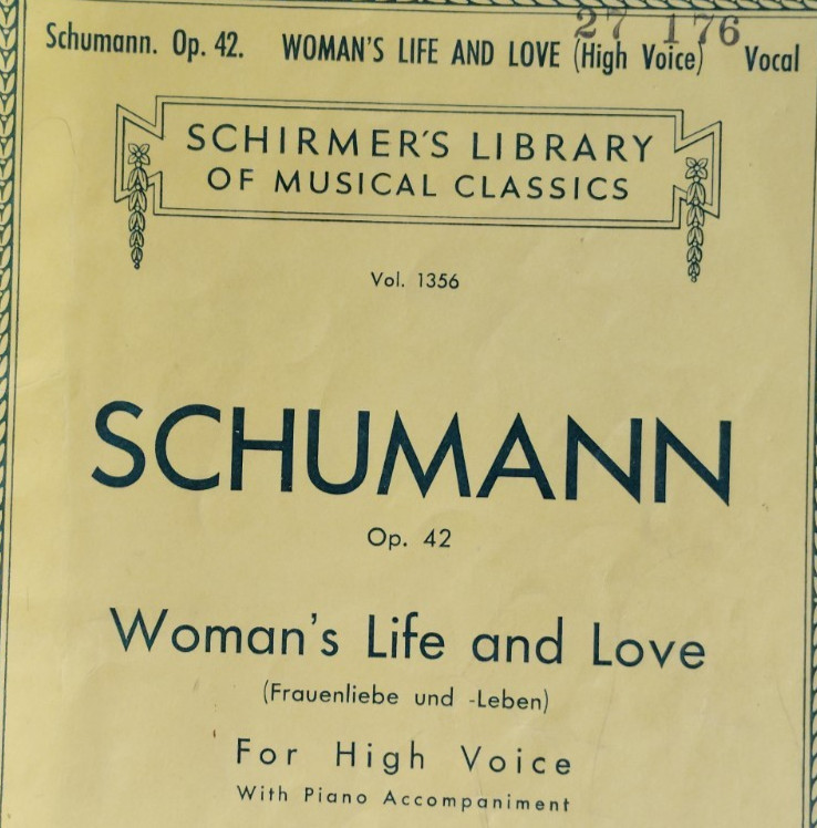 Vintage Sheet Music Book Schumann Opus 42 Women&rsquo;s Life & Love High Voice c1939