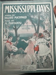 11×14 1916 Al Piantadosi Ragtime Sheet Mississippi Days