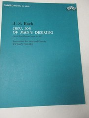 J S Bach Jesu, Joy of Man&rsquo;s Desiring Viola and Piano Sheet Music Watson Forbes