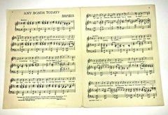 1941 Any Bonds Today Vintage Sheet Music Irving Berlin Uncle Sam Patriotic WW2