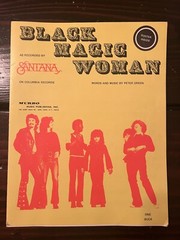 Vtg Santana 1970 Black Magic Women Sheet Music + Poster Paperback RARE 1D12