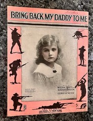 VINTAGE SHEET MUSIC OVERSIZED “Bring Back My Daddy to Me” 1907