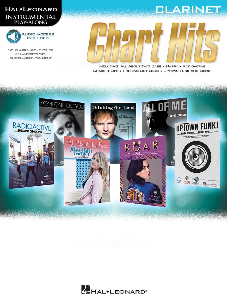 Chart Hits for Clarinet Solo Sheet Music Play-Along 12 Songs Book Online Audio