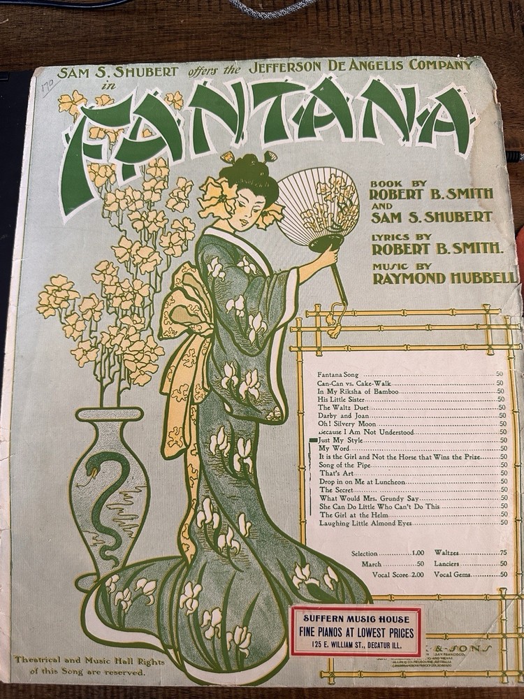BB 1904 11×14 Revue Sheet Music FANTANA ‘Just My Style’ (duet)