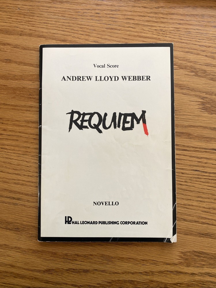Andrew Lloyd Webber Requiem Vocal Score Novello Classical Choir Orchestra 1985