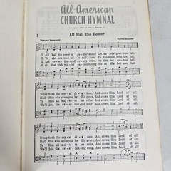 All-American Church Hymnal Piano Organ Solo Singer Christian Songbook Music Vtg