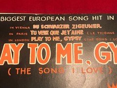 VTG Sheet Music Play To Me, Gypsy The Song I Love by Jimmy Kennedy & Karel Vacek