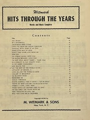 1951 Sheet Music Book HITS THROUGH THE YEARS Words & Music Complete Witmark