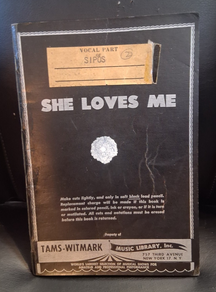 SHE LOVE ME TAMS-WITMARK MUSIC LIBRARY VOCAL PART OF SIPOS