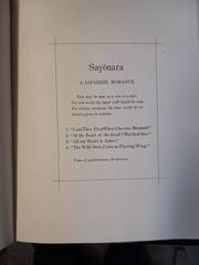 Antique Sheet Music, « Sayonara » 1910 Piano & Voice, Japanese Romance, Hardbound