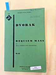 Dvořák Requiem Mass Op. 89 Kalmus Vocal Score