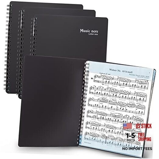 Sheet Music Folder (Pack, Black) – 40 Sleeves Display 80 Pages Spiral Binder 3