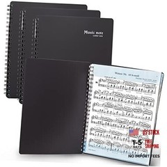Sheet Music Folder (Pack, Black) – 40 Sleeves Display 80 Pages Spiral Binder 3