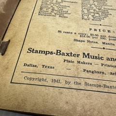 1941 Pilgrim Songs Lot of 2 Stamps-Baxter Music Printing Co. Vintage Songbooks