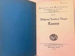 1930 Mozart Kanons German Choral Songbook Vocal Score Music Book Kallmeyer VTG