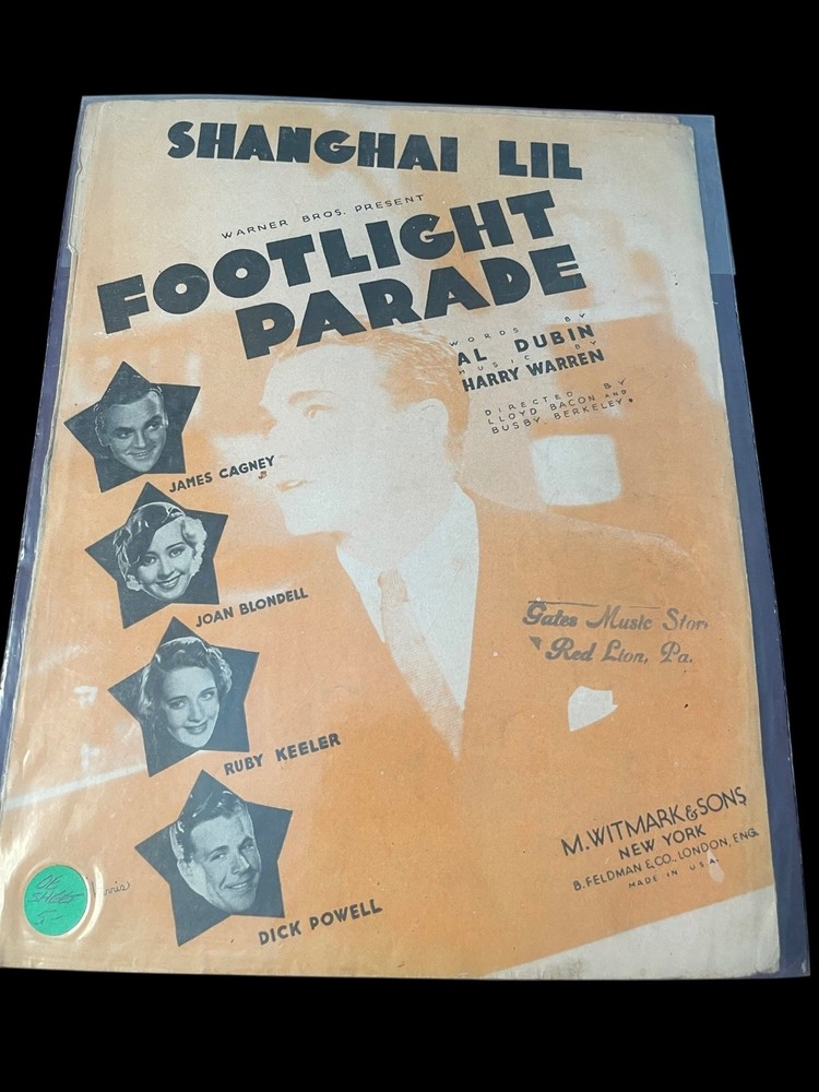 Shanghai Lil Sheet Music from Footlight Parade Dubin Warren M. Witmark & Sons
