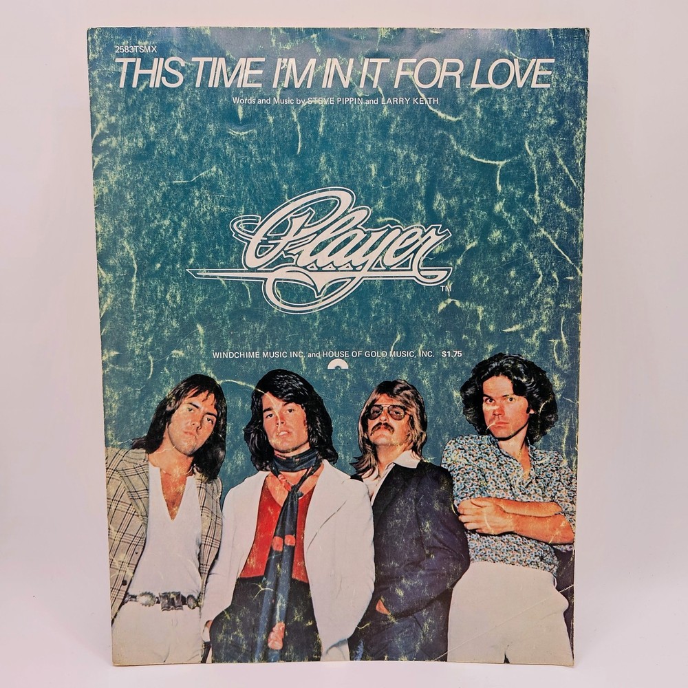 Vintage Sheet Music – This Time I&rsquo;m In It For Love by Player (1976)