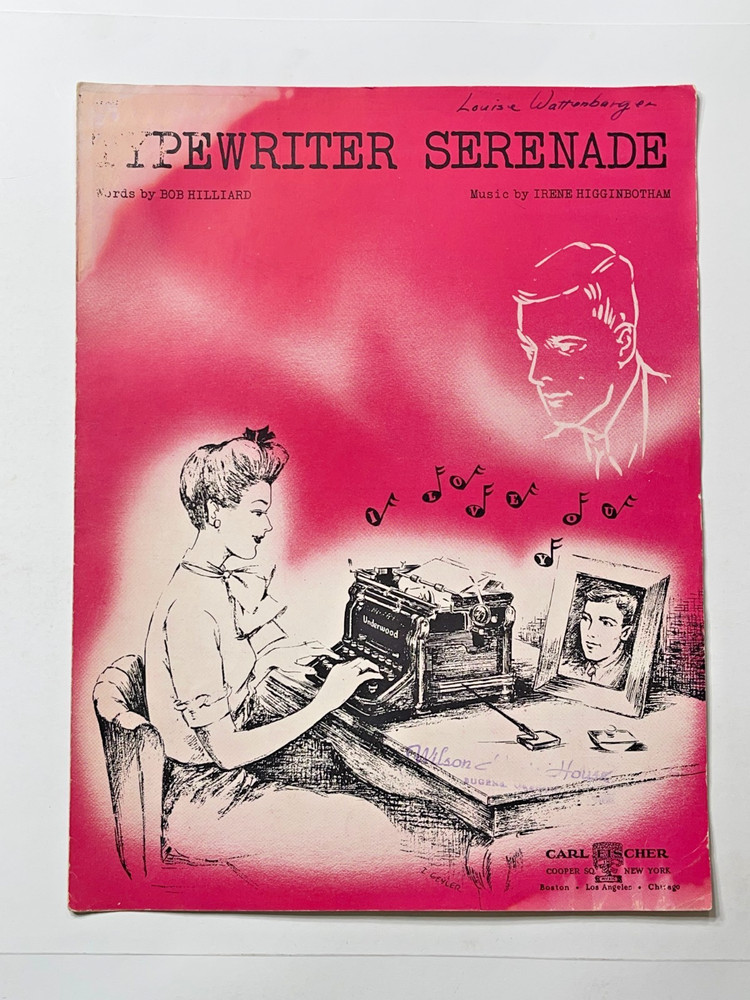 1944 « Typewriter Serenade » Irene Higgingbotham Sheet Music Book – Underwood