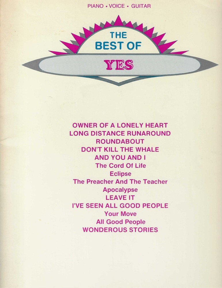 YES SONGBOOK Best Of Yes 1980s 80’s PVG Folio Austin, TX OOP VG