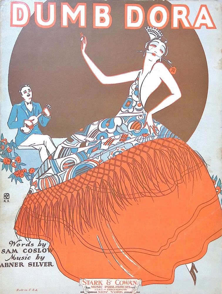 Dumb Dora Sheet Music Abner Silver Sam Coslow 1924 Pretty Lady Spanish Dancer