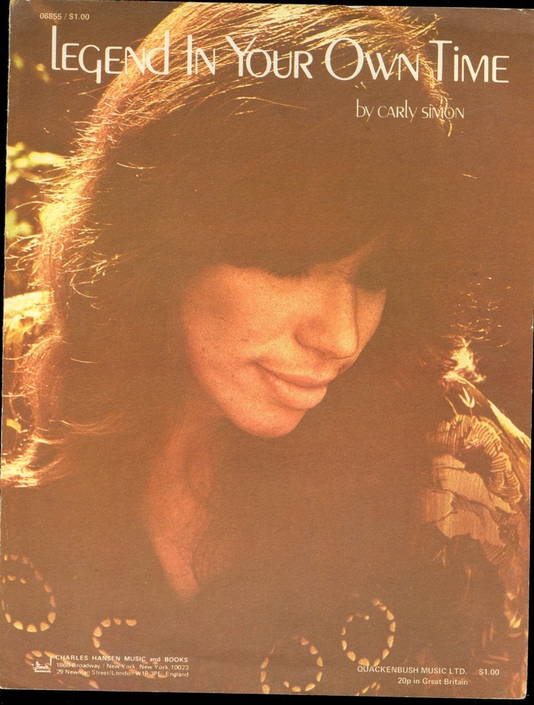 Carly Simon sheet music « Legend In Your Own Time » sheet music Charles Hansen