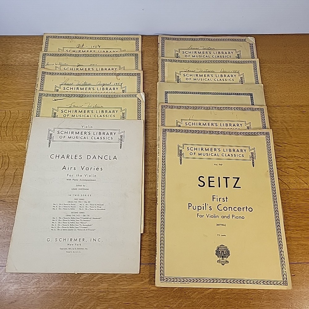 Lot of 10 Schirmer&rsquo;s Library of Musical Classics For The Violin Some Piano +2