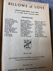 Vntg BILLOWS OF LOVE Christian / Gospel Songbook Tennessee Music (1957/PB)