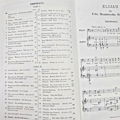Mendelssohn Elijah An Oratorio Full Vocal Score Piano Chorus 4 Part Voices Songs