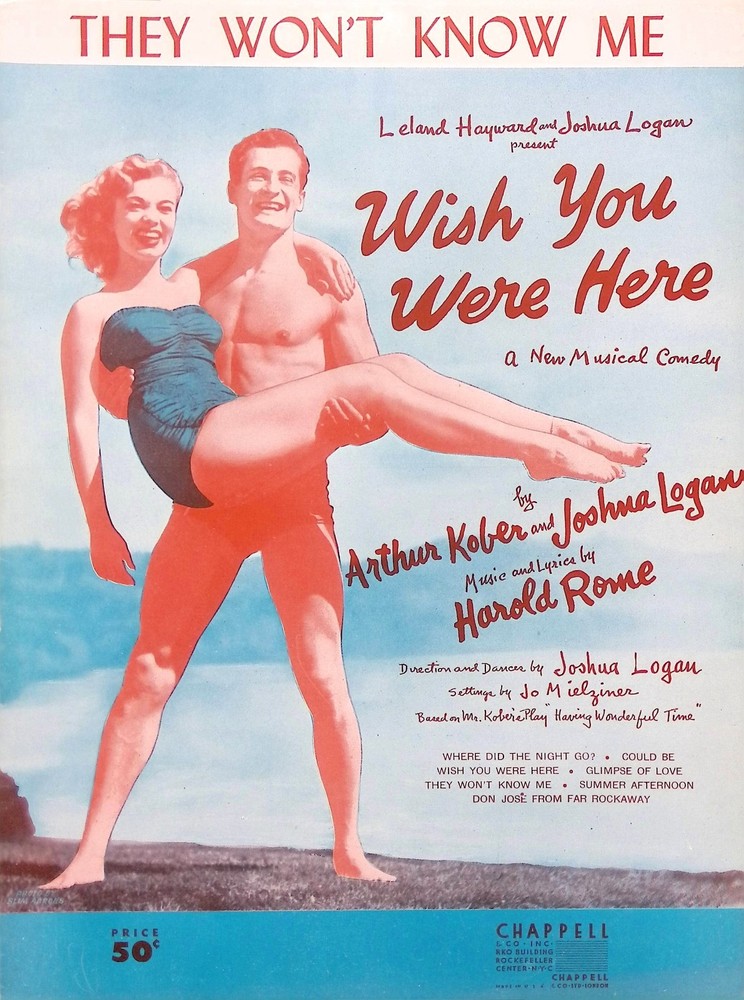 They Won&rsquo;t Know Me Sheet Music Wish You Were Here 1952 Musical Harold Rome