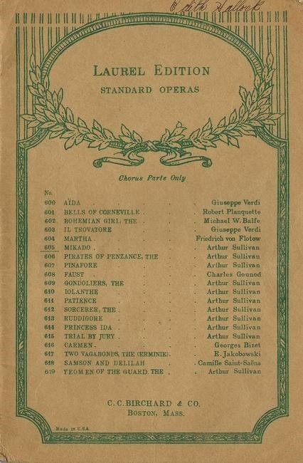 Vintage Librettos Mikado, Laurel Ed, ca 1900 antique sheet music