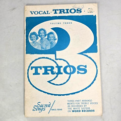 Vocal Trios Volume Three Sacred Songs Sheet Music Book Treble Choir 1966 Vintage