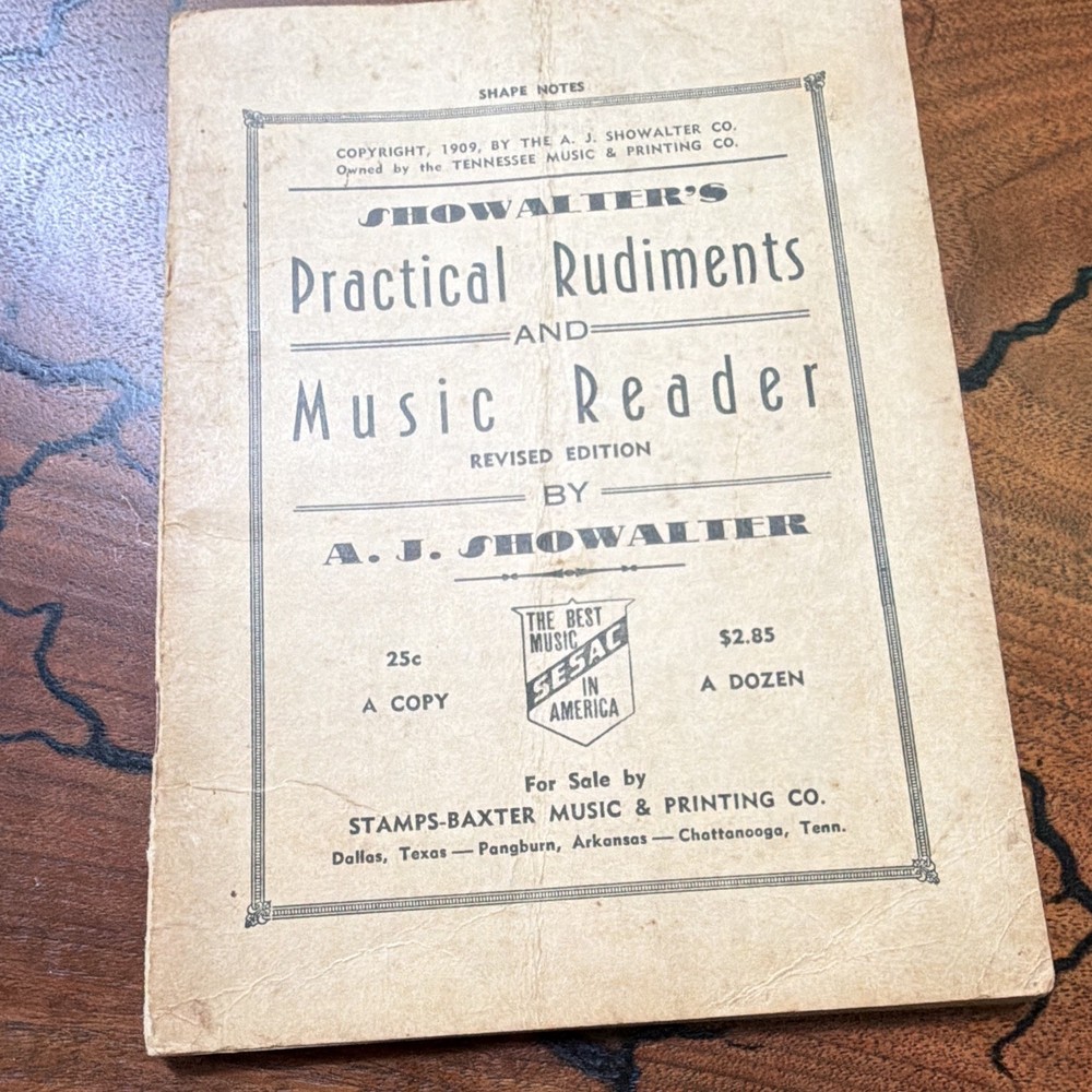 Showalter Practical Rudiments & Music Reader Revised 1926 Choir Song Book (3)