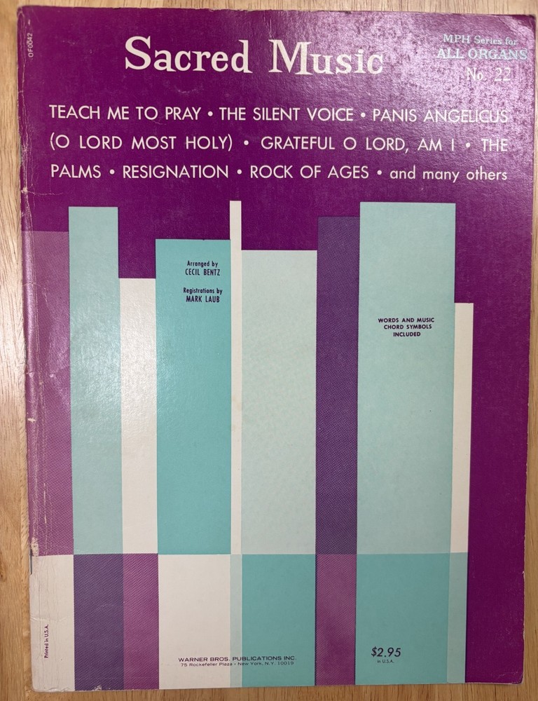 Sacred Music MPH Series For All Organs No. 22 Songbook, M. Witmark & Sons, 1958