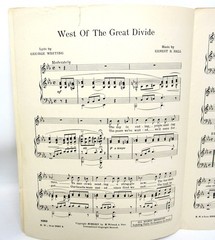 West of the Great Divide Sheet Music 1924 Piano Clean Words Music Poem US Seller
