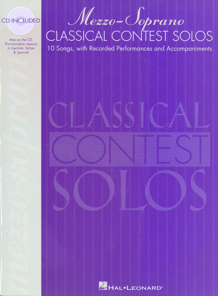 Classical Contest Solos Mezzo Soprano Songbook w CD 1997 Pronunciation Lessons