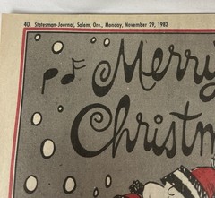 1982 Christmas Carol Book Statesman Journal Salem, Oregon Vintage