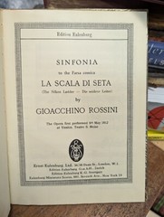 G. Rossini: La Scala di Seta: Edition Eulenburg No. 1113: Miniature Score