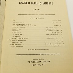 Witmark Collection Sacred Male Quartets Sheet Music Song Book 1951