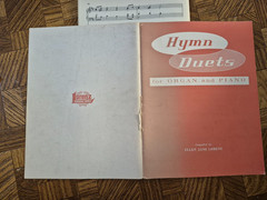 2 BOOKS: HYMN DUETS FOR ORGAN AND PIANO, comp. by Ellen Lorenz 1959 Lorenz Pub