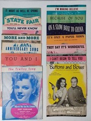 Vintage Show Tunes & Movie Sheet Music Button and Bows Trolley Song + more Look