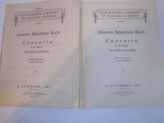 Schirmer’s Library VOLUME 899 BACH CONCERTO D MINOR For Piano Music Sheet Book